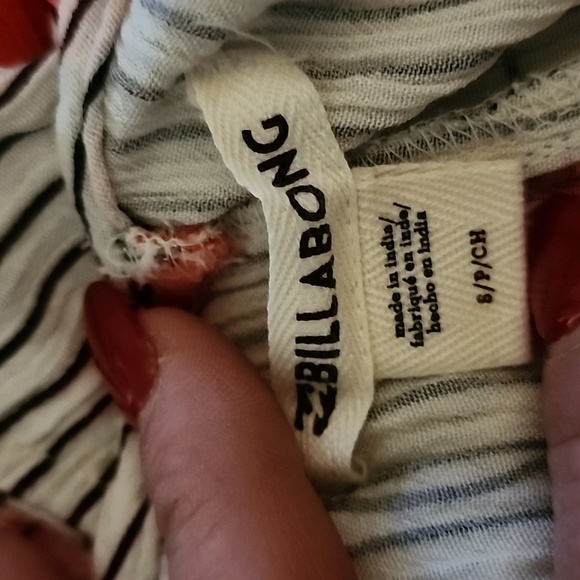 Billabong Floral Dress Size Small Grey Striped Tank Top Scoop Neck - Picture 5 of 5